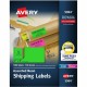 Avery 2"x 4" Neon Shipping Labels with Sure Feed, 1,000 Labels (5964) - 2" Width x 4" Length - Permanent Adhesive - Rectangle - 