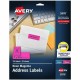 Avery Shipping Labels - 1" Width x 2 5/8" Length - Permanent Adhesive - Rectangle - Laser - Neon Magenta - Paper - 30 / Sheet - 