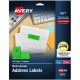 Avery Shipping Labels - 1" Width x 2 5/8" Length - Permanent Adhesive - Rectangle - Laser - Neon Green - Paper - 30 / Sheet - 25