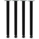 Lorell Tabletop Post Legs - 1" x 2"27.8" , 2" Caster - Material: Steel - Finish: Black