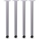 Lorell Tabletop Post Legs - 1" x 2"27.8" , 2" Caster - Material: Steel - Finish: Gray