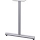 Lorell Tabletop T-Leg Base with Glides - 27.8" x 2" - Material: Tubular Steel - Finish: Gray