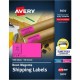 Avery 2" x 4" Neon Shipping Labels with Sure Feed, 1,000 Labels (5974) - 2" Width x 4" Length - Permanent Adhesive - Rectangle -