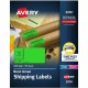 Avery 2"x 4" Neon Shipping Labels with Sure Feed, 1,000 Labels (5976) - 2" Width x 4" Length - Permanent Adhesive - Rectangle - 