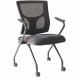 Lorell Conjure Mesh Training Chairs with Arms - Polyurethane, Molded Foam, Fabric Seat - Black - Armrest - 2 / Carton