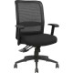 Lorell Executive High-Back Mesh Multifunction Office Chair - Black Fabric Seat - Black Back - Steel Frame - 5-star Base - Black 