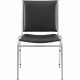 Lorell Padded Stacking Chairs - Black Vinyl Seat - Vinyl Back - Steel Frame - Black - Steel, Vinyl - 4 / Carton