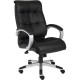 Lorell Classic Executive Office Chair - Black Leather Seat - 5-star Base - Black - 1 Each