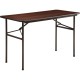 Lorell Economy Folding Table - Melamine Rectangle Top - 500 lb Capacity - 48" Table Top Length x 24" Table Top Width x 0.63" Tab