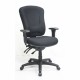 Lorell Contoured Managerial Task Chair - Black Polyester Seat - Black Frame - 1 Each