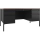 Lorell Fortress Series Double-Pedestal Teachers Desk - 60" x 30"29.5" - Box, File Drawer(s) - Double Pedestal - T-mold Edge - Fi