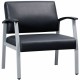 Lorell Healthcare Reception Big & Tall Antimicrobial Guest Chair - Vinyl Seat - Vinyl Back - Powder Coated Silver Steel Frame - 