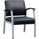 Lorell Mid-Back Healthcare Guest Chair - Vinyl Seat - Vinyl Back - Powder Coated Silver Steel Frame - Mid Back - Four-legged Bas