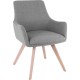 Lorell Mid-century Modern Flannel Guest Chair - Four-legged Base - Gray - Armrest - 1 Each