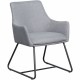 Lorell Mid-century Modern Flannel Guest Chair - Sled Base - Gray - Armrest - 1 Each