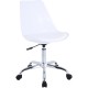 Lorell PVC Shell Task Chair - Plastic, Polyurethane Seat - Chrome Frame - 5-star Base - White - 1 Each