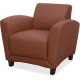 Lorell Accession Club Chair - Four-legged Base - Tan - Bonded Leather - Armrest - 1 Each