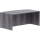 Lorell Essentials Series Bowfront Desk Shell - 72" x 41.4"29.5" Desk Shell, 1" Top - Bow Front Edge - Finish: Weathered Charcoal