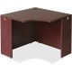 Lorell Essentials Series Corner Desk - Laminated Rectangle, Mahogany Top - 35.38" Table Top Width x 35.38" Table Top Depth x 1" 