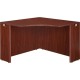 Lorell Essentials Series Corner Desk - 41.4" x 41.4" x 29.5" - Finish: Laminate, Mahogany - Leveling Glide
