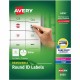 Avery Multiuse Removable Labels - - Width1" Diameter - Removable Adhesive - Round - Laser, Inkjet - White - Paper - 63 / Sheet -