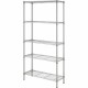Lorell Light-Duty Wire Shelving - 5 Tier(s) - 72" Height x 36" Width x 14" DepthFloor - Epoxy - Silver - Plastic, Metal, Steel -