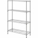 Lorell Light-Duty Wire Shelving - 4 Tier(s) - 54" Height x 36" Width x 14" DepthFloor - Sturdy - Epoxy - Silver - Plastic, Metal