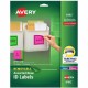 Avery ID Labels - 3 1/2" Width x 4" Length - Removable Adhesive - Rectangle - Laser, Inkjet - Neon Green, Neon Magenta, Neon Yel