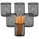 Lorell Mesh Wire Pencil Cup Holders - 3.5" x 3.9" x - Steel - 6 / Box - Black
