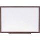 Lorell Dry-Erase Markerboard - 96" (8 ft) Width x 48" (4 ft) Height - White Melamine Surface - Brown Wood Frame - 1 Each
