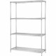 Lorell Industrial Wire Starter Shelving Unit - 36" Width x 18" Depth - Steel - Chrome