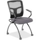 Lorell Mesh Back Nesting Training/Guest Chairs - Canyon Carbon Antimicrobial Vinyl Seat - Black Mesh Back - Gray Powder Coated M