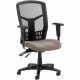 Lorell Ergomesh Executive High-Back Swivel Mesh Chair - Dillon Stratus Antimicrobial Vinyl Seat - Black Mesh Back - Black Steel,