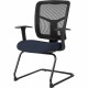Lorell ErgoMesh Series Mesh Side Arm Guest Chair - Periwinkle Fabric Seat - Black Mesh Back - Cantilever Base - 1 Each
