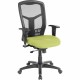 Lorell Ergomesh Executive High-Back Swivel Chair - Dillon Apple Green Antimicrobial Vinyl Seat - Black Mesh Back - High Back - G