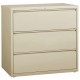 Lorell Fortress Series Lateral File - 42" x 18.6" x 40.3" - 3 x Drawer(s) for File - Letter, Legal, A4 - Lateral - Locking Drawe
