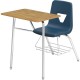 Lorell Student Chair/Desk Combo Desks - For - Table TopMedium Oak Rectangle, High Pressure Laminate (HPL) Top - Four Leg Base - 
