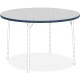 Lorell Classroom Activity Tabletop - For - Table TopGray Nebula Round, High Pressure Laminate (HPL) Top x 1.13" Table Top Thickn