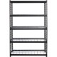 Lorell Wire Deck Shelving - 5 Shelf(ves) - 72" Height x 48" Width x 18" Depth - 28% Recycled - Black - Steel - 1 Each