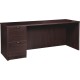 Lorell Prominence 2.0 Left-Pedestal Credenza - 66" x 24"29" , 1" Top - 2 x File Drawer(s) - Single Pedestal on Left Side - Band 