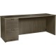 Lorell Prominence 2.0 Left-Pedestal Credenza - 66" x 24"29" , 1" Top, 0.1" Edge - 2 x File Drawer(s) - Single Pedestal on Left S
