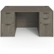 Lorell Prominence 2.0 Double-Pedestal Desk - 60" x 30"29" , 1" Top, 0.1" Edge - 5 x File, Box Drawer(s) - Double Pedestal on Lef
