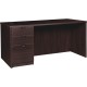 Lorell Prominence 2.0 Left-Pedestal Desk - 1" Top, 60" x 30"29" - 3 x File, Box Drawer(s) - Single Pedestal on Left Side - Band 