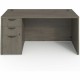 Lorell Prominence 2.0 Left-Pedestal Desk - 60" x 30"29" , 1" Top, 0.1" Edge - 3 x File, Box Drawer(s) - Single Pedestal on Left 