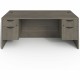 Lorell Prominence 2.0 3/4 Double-Pedestal Desk - 1" Top, 72" x 36"29" , 0.1" Edge - 2 x File, Box Drawer(s) - Double Pedestal on