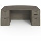 Lorell Prominence 2.0 Bowfront Double-Pedestal Desk - 72" x 42"29" , 1" Top, 0.1" Edge - 5 x File, Box Drawer(s) - Double Pedest