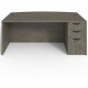 Lorell Prominence 2.0 Bowfront Right-Pedestal Desk - 72" x 42"29" , 1" Top, 0.1" Edge - 3 x File, Box Drawer(s) - Double Pedesta