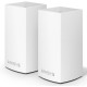 Linksys Velop Intelligent Mesh WiFi System- 2-Pack White (AC1300) - 2.40 GHz ISM Band - 5 GHz UNII Band - 3 x Antenna(3 x Intern