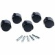 Master Caster Deluxe 2" Hooded Duet Carpet 5 Caster Set - 2" Diameter - 110 lb - Polyurethane - Matte Black - 5 / Set
