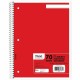 Mead Wide Ruled 1-Subject Notebooks - 70 Sheets - Spiral - Wide Ruled - 8" x 10 1/2" - White Paper - Assorted Cover - Hole-punch